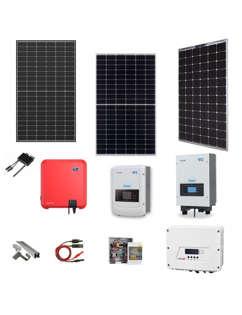Kit Fotovoltaico 4,5 kWp Impianto Solare Completo con Pannelli, Inverter, Strutture e Accessori