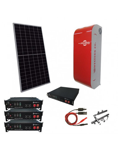 Impianto Fotovoltaico a Isola 4 kW Off-Grid Stand Alone con Accumulo Pylontech e Inverter Ibrido Leonardo Western