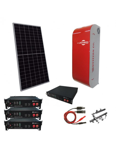 Impianto Fotovoltaico a Isola 6 kW Off-Grid Stand Alone con Batteria Pylontech e Inverter Ibrido Leonardo Western