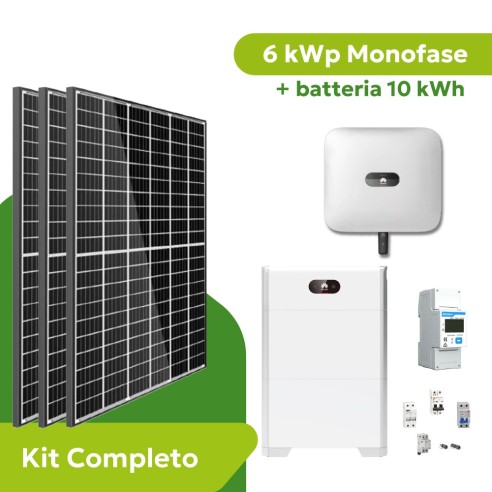 Kit Fotovoltaico 6 kWp Monofase Huawei con Accumulo 10 kWh