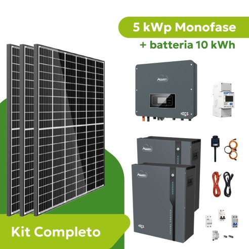 Kit Fotovoltaico 5 kWp Monofase ZCS Azzurro Zucchetti con Batteria 10 kWh