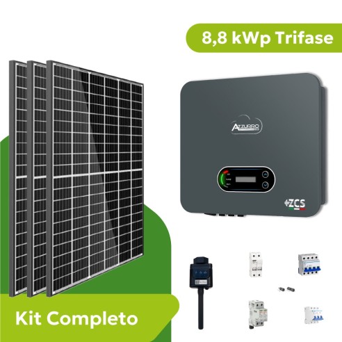 Kit Fotovoltaico 8.8 kWp Trifase Zucchetti ZCS Azzurro