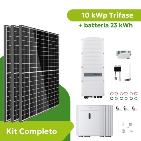 Kit Fotovoltaico 10 kWp Trifase SolarEdge con Accumulo 23 kWh