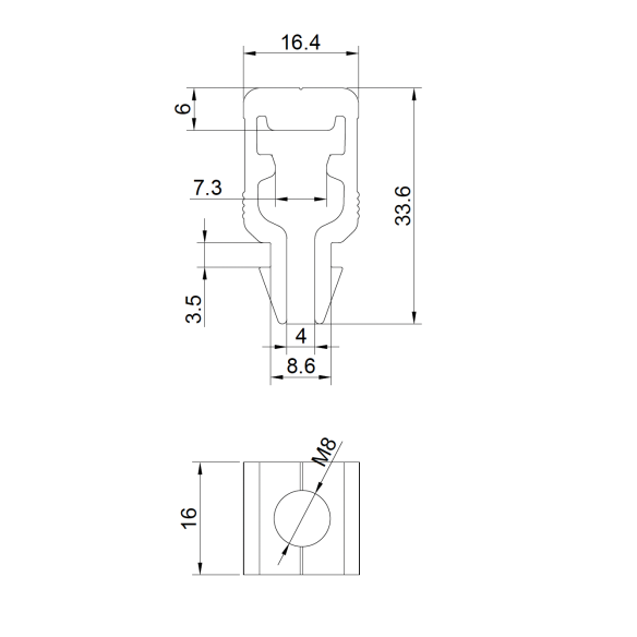 Kit Morsetto Centrale Per Pannello di Spessore 30-35 mm in Confezione da 10 Pz
