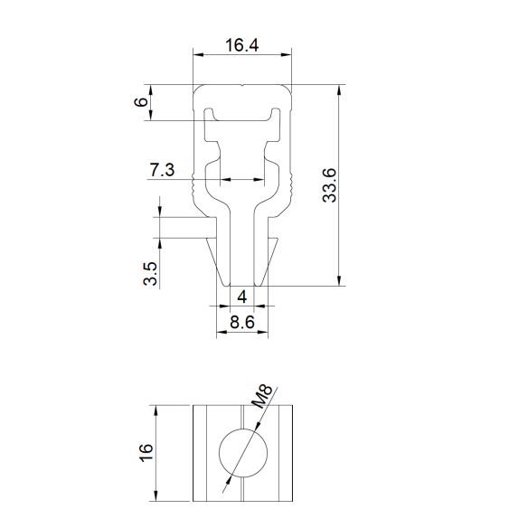 Kit Morsetto Terminale Per Pannello di Spessore 30-35 mm in Confezione da 10 Pz