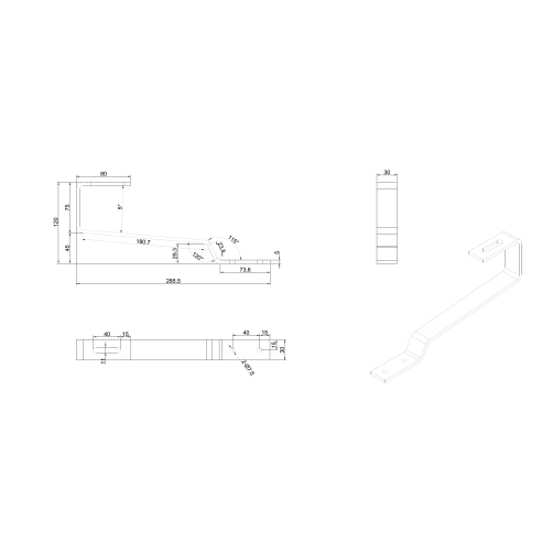 Staffa Fissa Tegola Piana spessore 5 mm in...