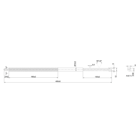 Vite Doppio Filetto M12X400 C/N. 3 Dadi