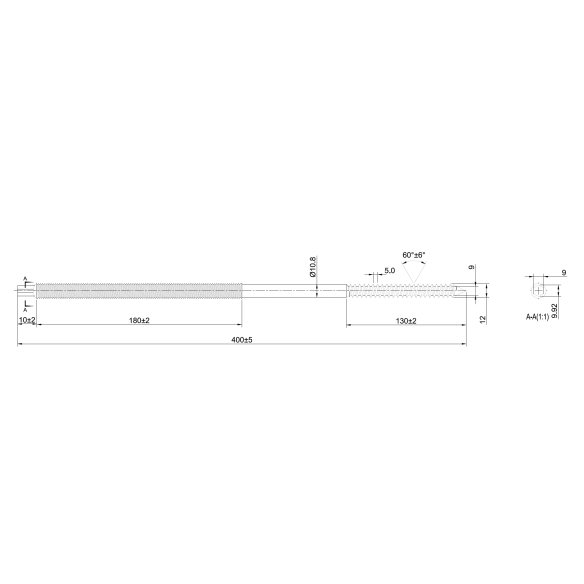 Vite Doppio Filetto M12X400 C/N. 3 Dadi