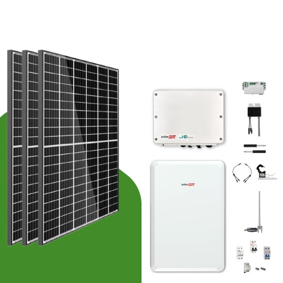 Kit Fotovoltaico 4 kWp Monofase SolarEdge con Batteria 10 kWh