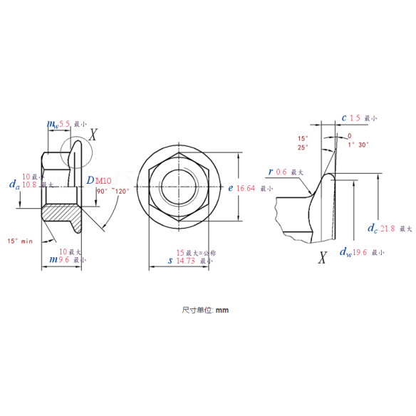 Dado Esagonale Flangiato M10 DIN 6923