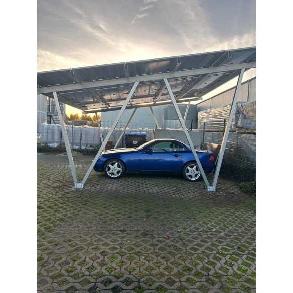 Carport Pensilina Parcheggio per Fotovoltaico in Alluminio 2 Stazioni 15 Moduli
