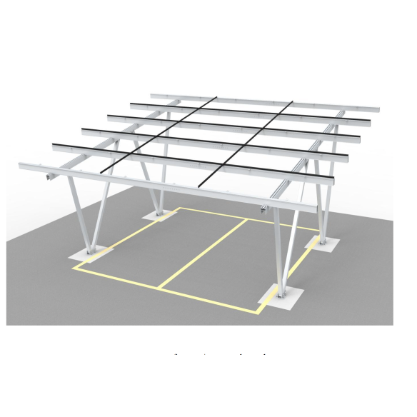 Carport Pensilina Parcheggio per Fotovoltaico in Alluminio 2 Stazioni 15 Moduli - Antracite