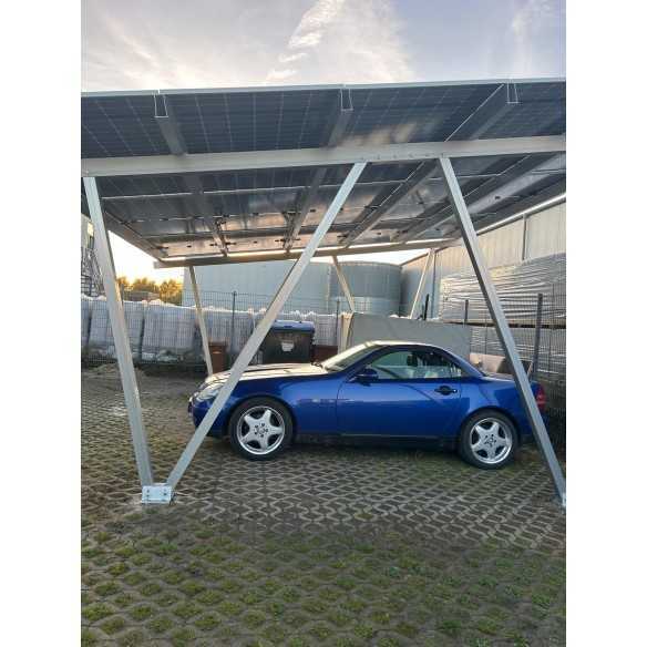 Carport Pensilina Parcheggio per Fotovoltaico in Alluminio 2 Stazioni 15 Moduli - Antracite