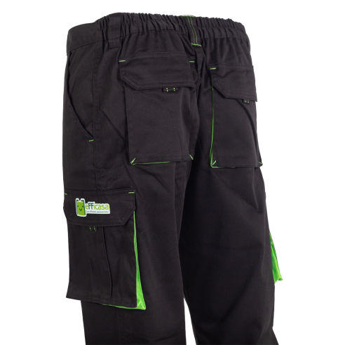 Pantalone Tecnico Nero da Lavoro con Tasconi...