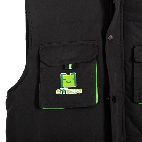 Gilet Smanicato da Lavoro Imbottito Nero Efficasa
