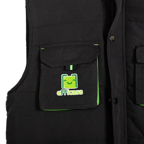Gilet Smanicato da Lavoro Imbottito Nero Efficasa