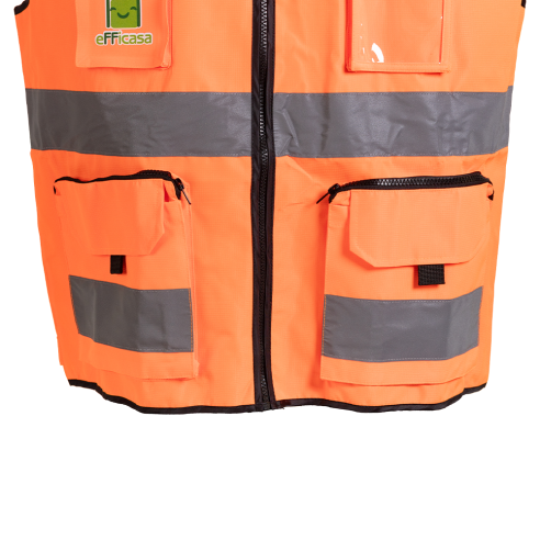 Gilet Alta Visibilità con Tasche Arancione...