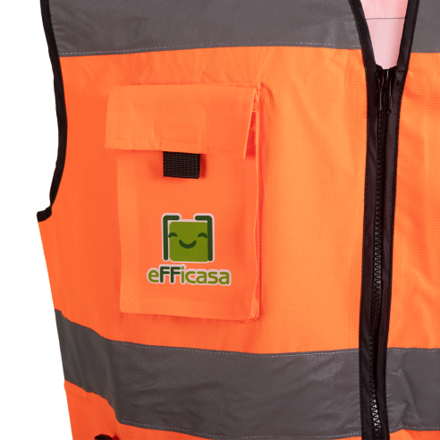 Gilet Alta Visibilità con Tasche Arancione...